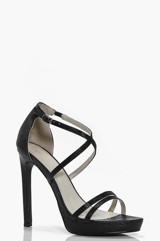 Rebecca Cross Ankle Strap Platform Heels